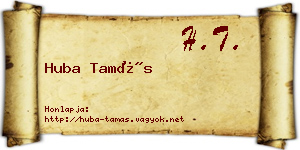 Huba Tamás névjegykártya