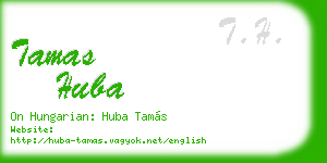 tamas huba business card